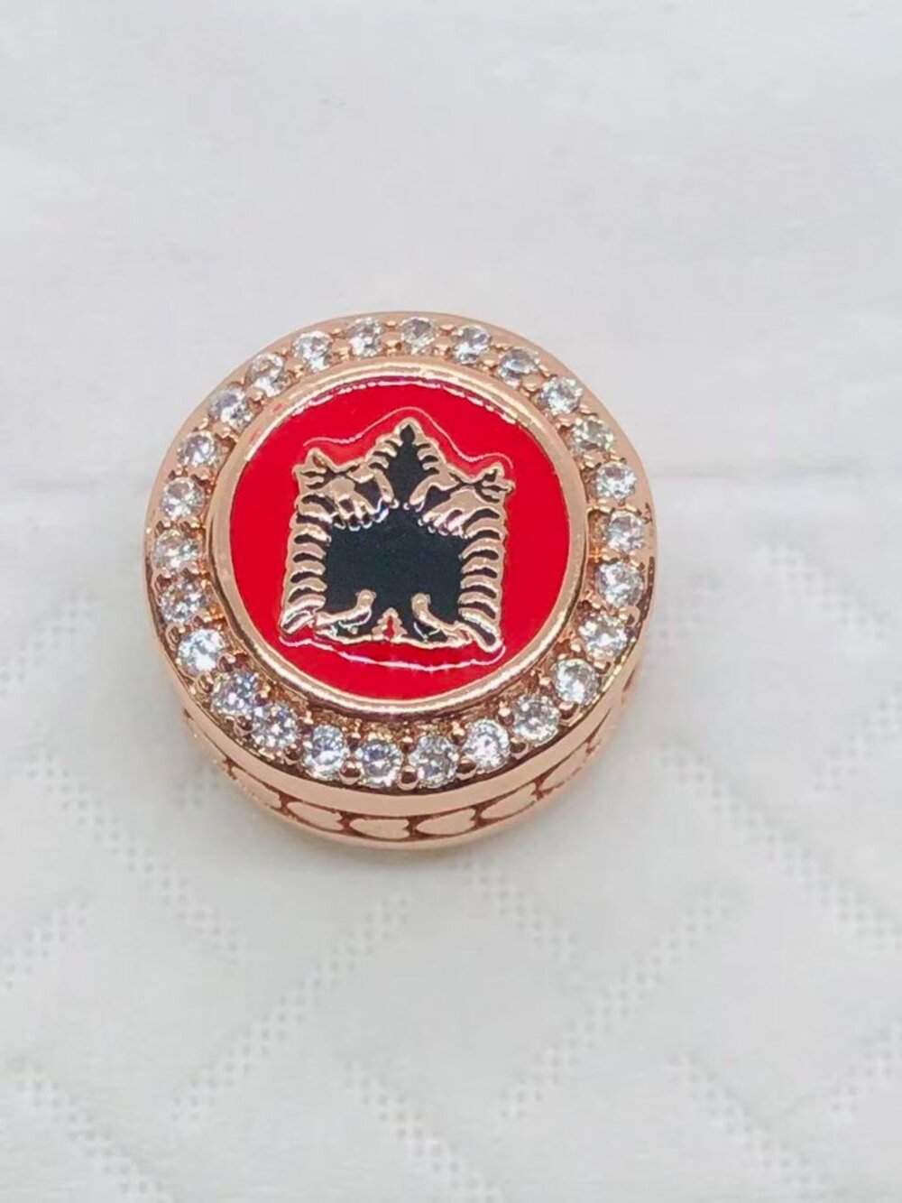 ✨ ✨PANDORA Country Of Albania Exclusive Flag Enamel Rose Gold Charm
